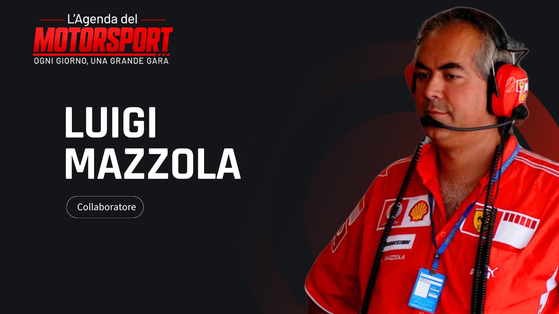 Luigi Mazzola, collaboratore dell'Agenda del Motorsport